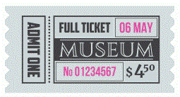clipart illustration of museum ticket